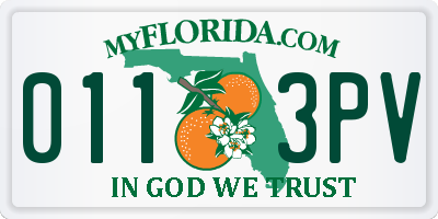FL license plate 0113PV