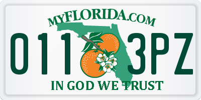 FL license plate 0113PZ