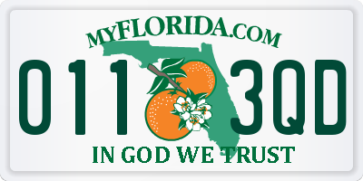 FL license plate 0113QD