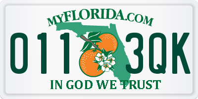 FL license plate 0113QK