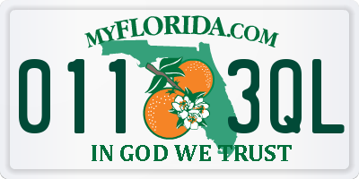 FL license plate 0113QL