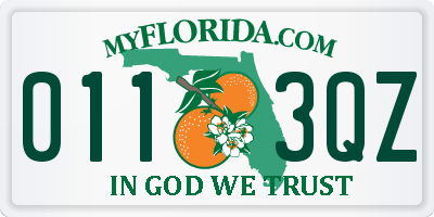 FL license plate 0113QZ