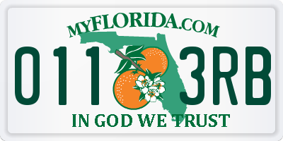 FL license plate 0113RB