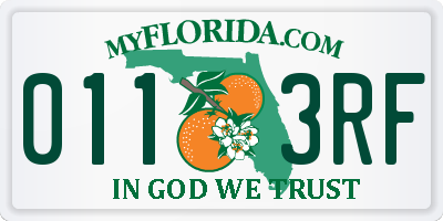 FL license plate 0113RF