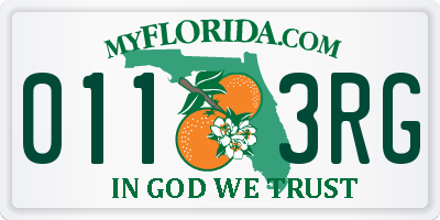 FL license plate 0113RG