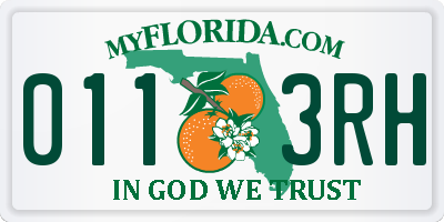 FL license plate 0113RH