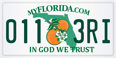 FL license plate 0113RI