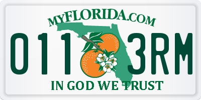 FL license plate 0113RM
