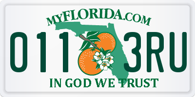 FL license plate 0113RU