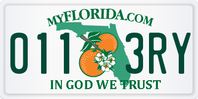 FL license plate 0113RY