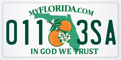 FL license plate 0113SA