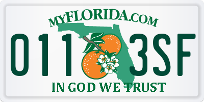 FL license plate 0113SF