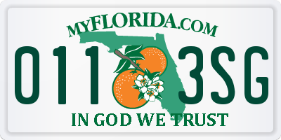 FL license plate 0113SG