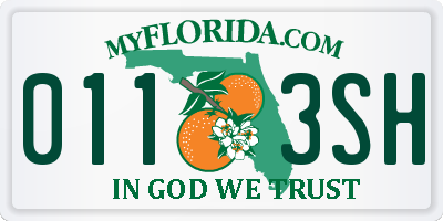 FL license plate 0113SH