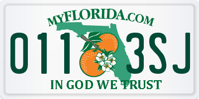 FL license plate 0113SJ