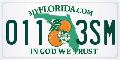 FL license plate 0113SM
