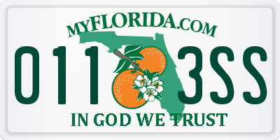 FL license plate 0113SS