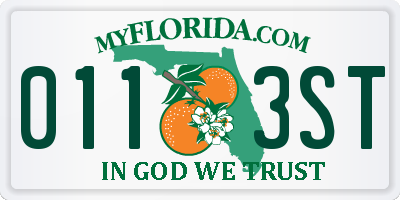 FL license plate 0113ST