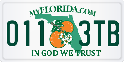 FL license plate 0113TB