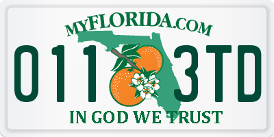 FL license plate 0113TD