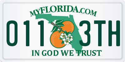 FL license plate 0113TH