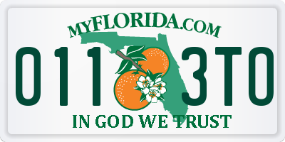 FL license plate 0113TO