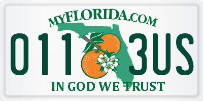 FL license plate 0113US