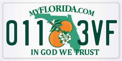 FL license plate 0113VF