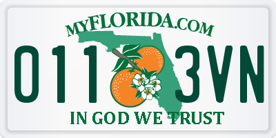 FL license plate 0113VN