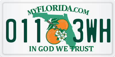 FL license plate 0113WH