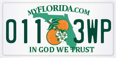 FL license plate 0113WP