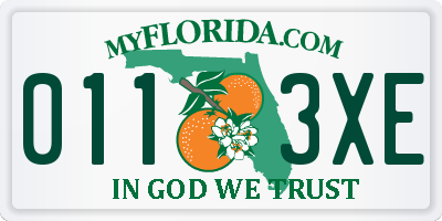 FL license plate 0113XE
