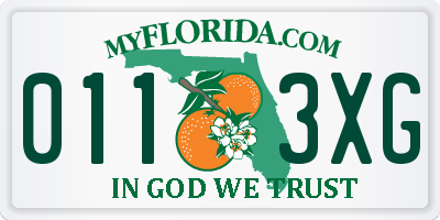 FL license plate 0113XG