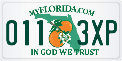 FL license plate 0113XP