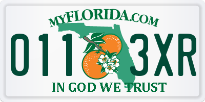 FL license plate 0113XR