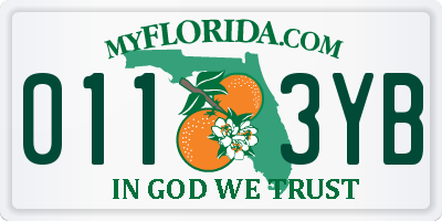 FL license plate 0113YB
