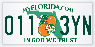 FL license plate 0113YN