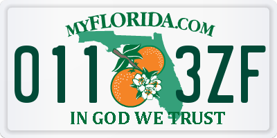 FL license plate 0113ZF