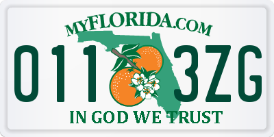 FL license plate 0113ZG