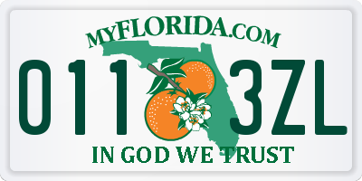FL license plate 0113ZL