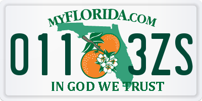 FL license plate 0113ZS