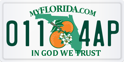 FL license plate 0114AP