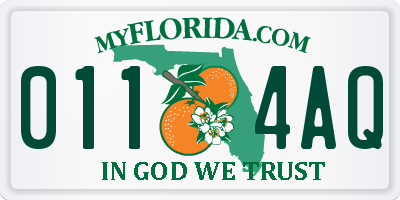 FL license plate 0114AQ