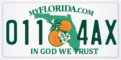 FL license plate 0114AX