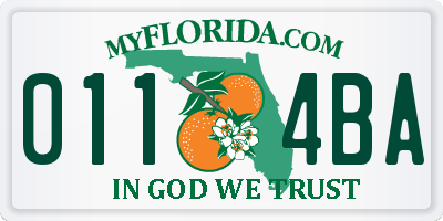 FL license plate 0114BA