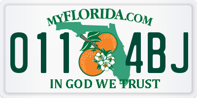 FL license plate 0114BJ