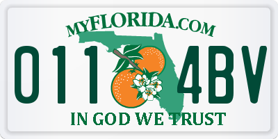 FL license plate 0114BV