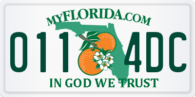 FL license plate 0114DC