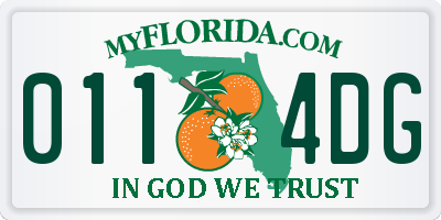FL license plate 0114DG