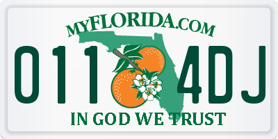 FL license plate 0114DJ